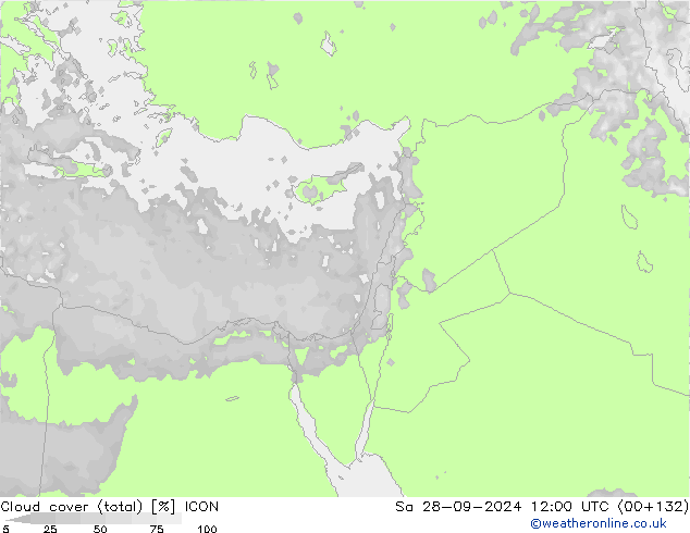 Bewolking (Totaal) ICON za 28.09.2024 12 UTC