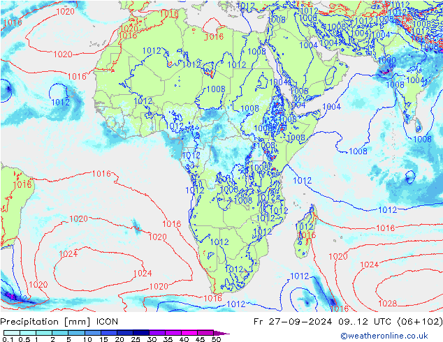 Yağış ICON Cu 27.09.2024 12 UTC