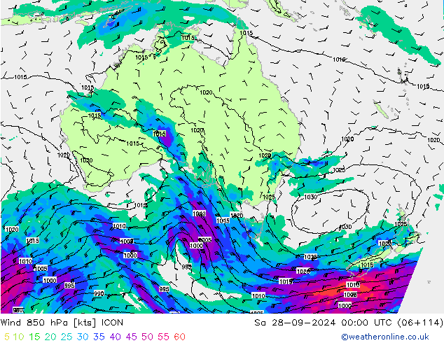  850 hPa ICON  28.09.2024 00 UTC