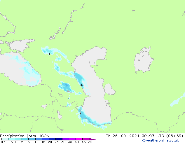 Precipitation ICON Th 26.09.2024 03 UTC