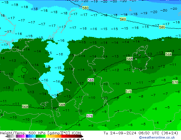 Geop./Temp. 500 hPa ICON mar 24.09.2024 06 UTC