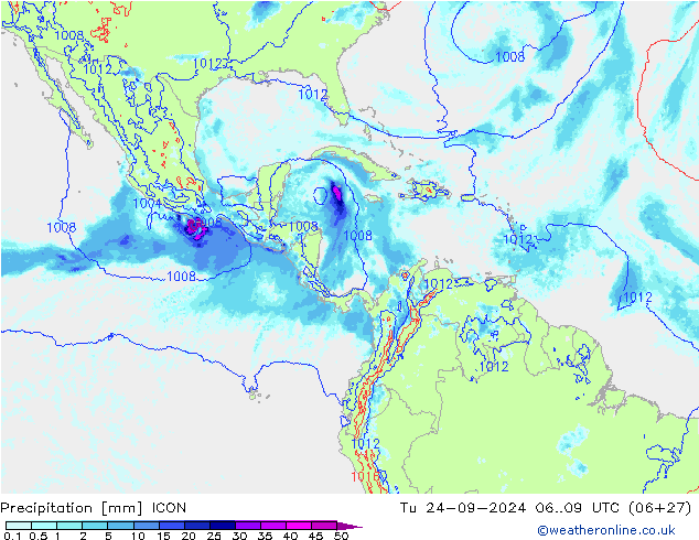 Precipitation ICON Tu 24.09.2024 09 UTC