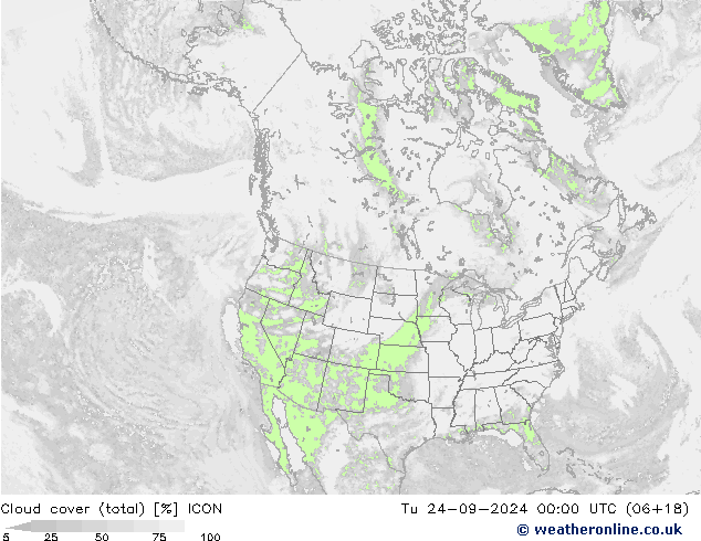 Nubes (total) ICON mar 24.09.2024 00 UTC