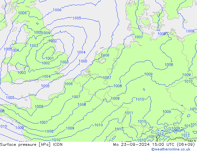 pressão do solo ICON Seg 23.09.2024 15 UTC