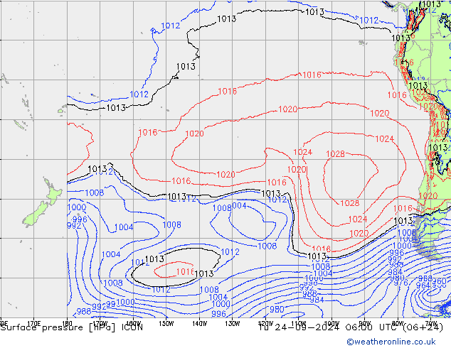 Presión superficial ICON mar 24.09.2024 06 UTC