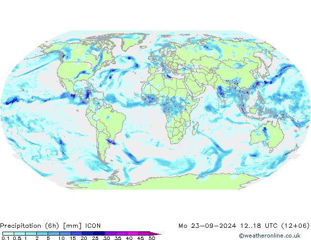 Precipitação (6h) ICON Seg 23.09.2024 18 UTC