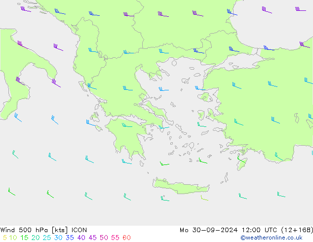 Wind 500 hPa ICON Mo 30.09.2024 12 UTC