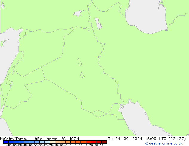 Yükseklik/Sıc. 1 hPa ICON Sa 24.09.2024 15 UTC