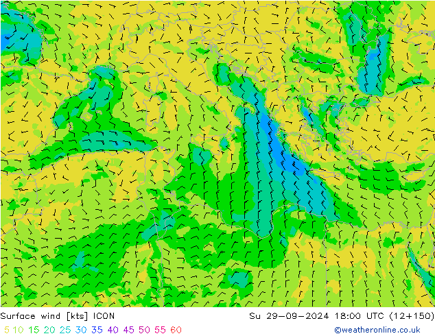 Bodenwind ICON So 29.09.2024 18 UTC