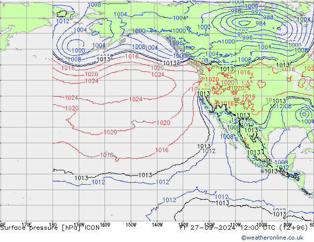 pression de l'air ICON ven 27.09.2024 12 UTC