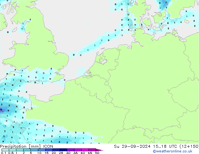 осадки ICON Вс 29.09.2024 18 UTC