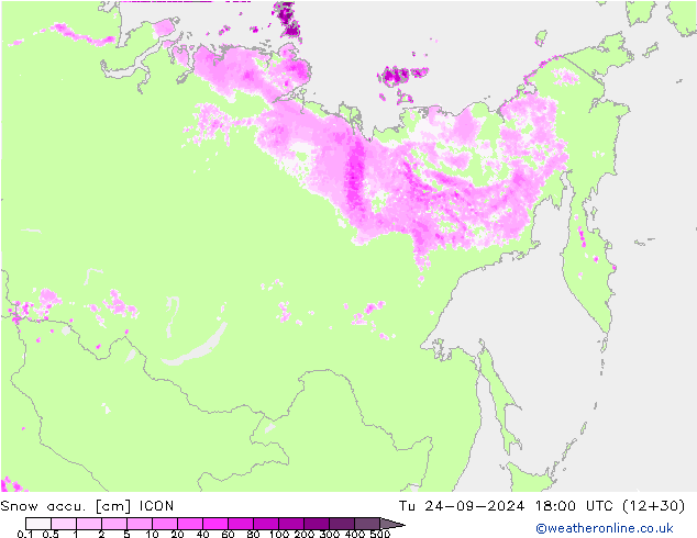 Snow accu. ICON mar 24.09.2024 18 UTC