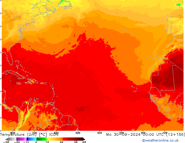 Temperatura (2m) ICON lun 30.09.2024 00 UTC