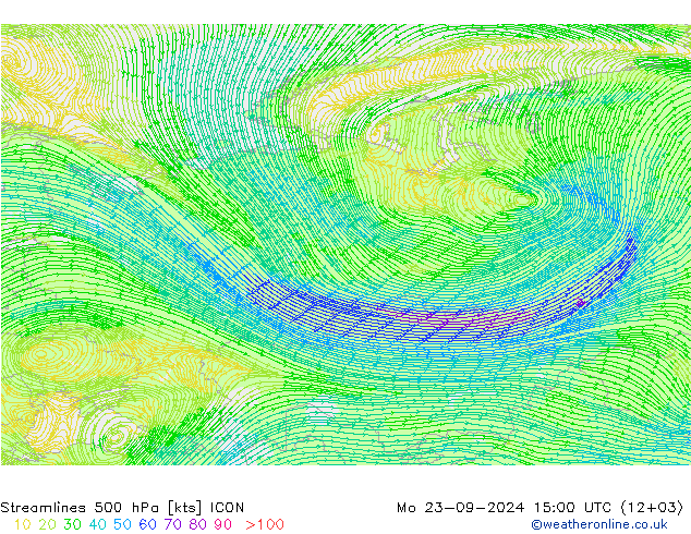  500 hPa ICON  23.09.2024 15 UTC