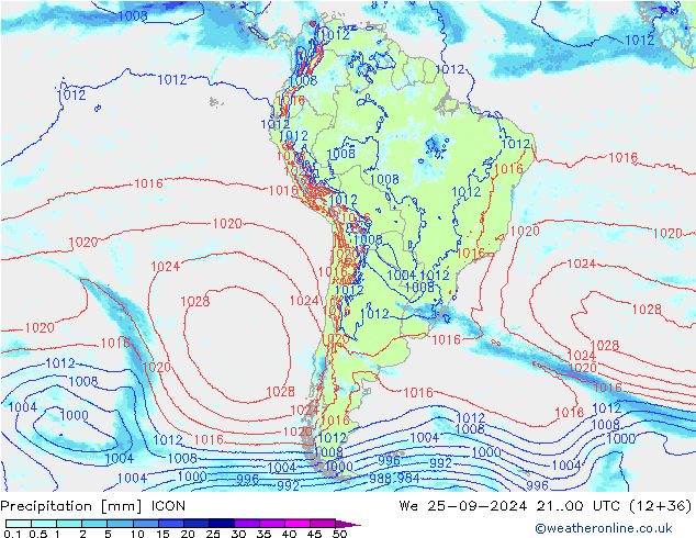 Neerslag ICON wo 25.09.2024 00 UTC