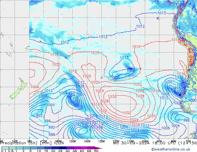 Precipitação (6h) ICON Seg 30.09.2024 00 UTC