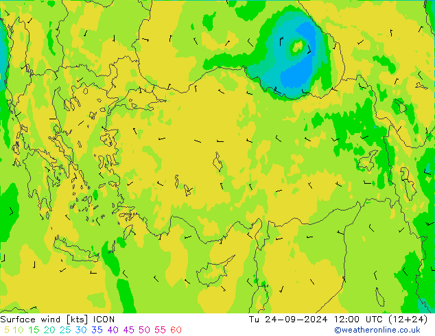 Bodenwind ICON Di 24.09.2024 12 UTC