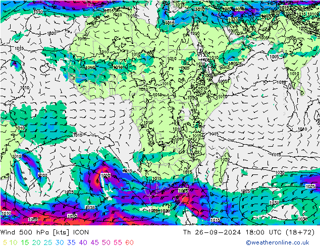 Wind 500 hPa ICON Th 26.09.2024 18 UTC