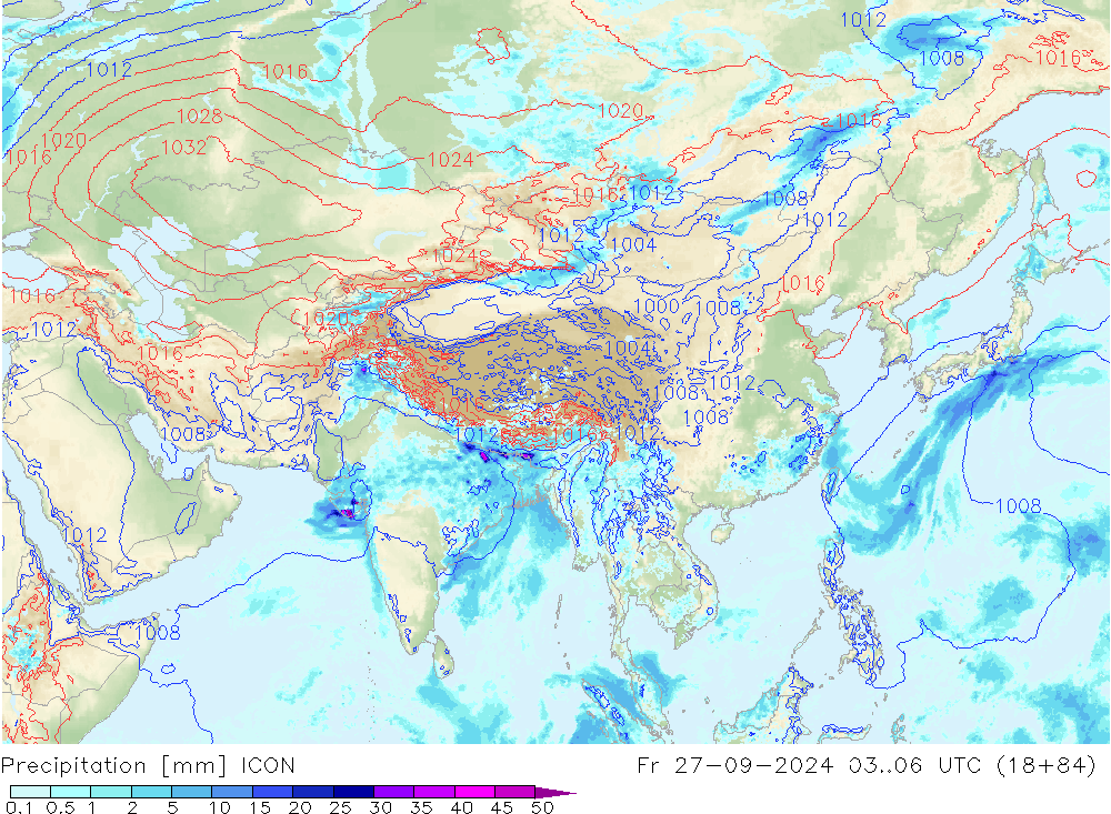 Precipitation ICON Fr 27.09.2024 06 UTC