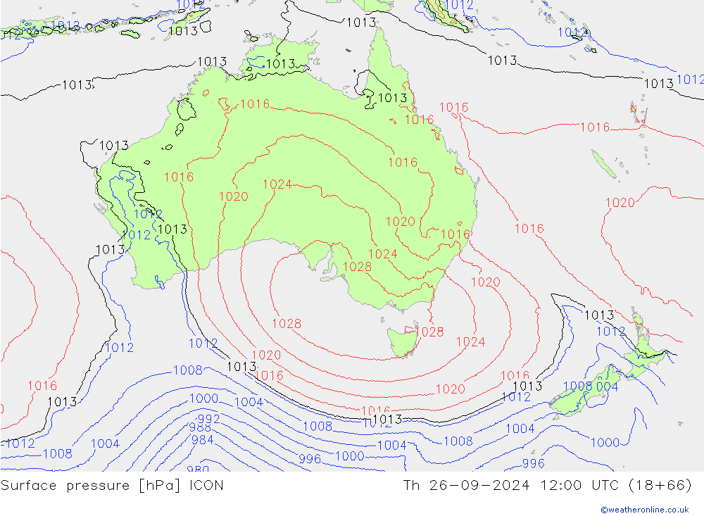 ciśnienie ICON czw. 26.09.2024 12 UTC