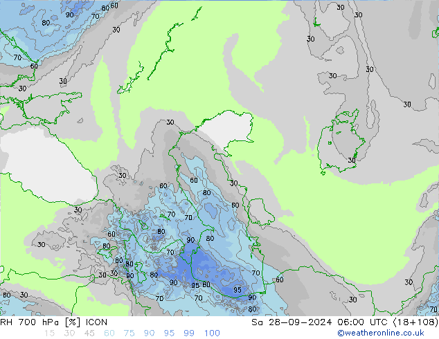 RV 700 hPa ICON za 28.09.2024 06 UTC