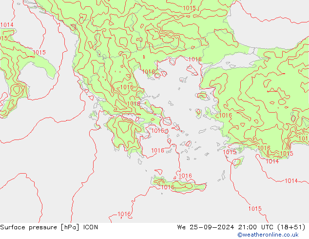 Bodendruck ICON Mi 25.09.2024 21 UTC