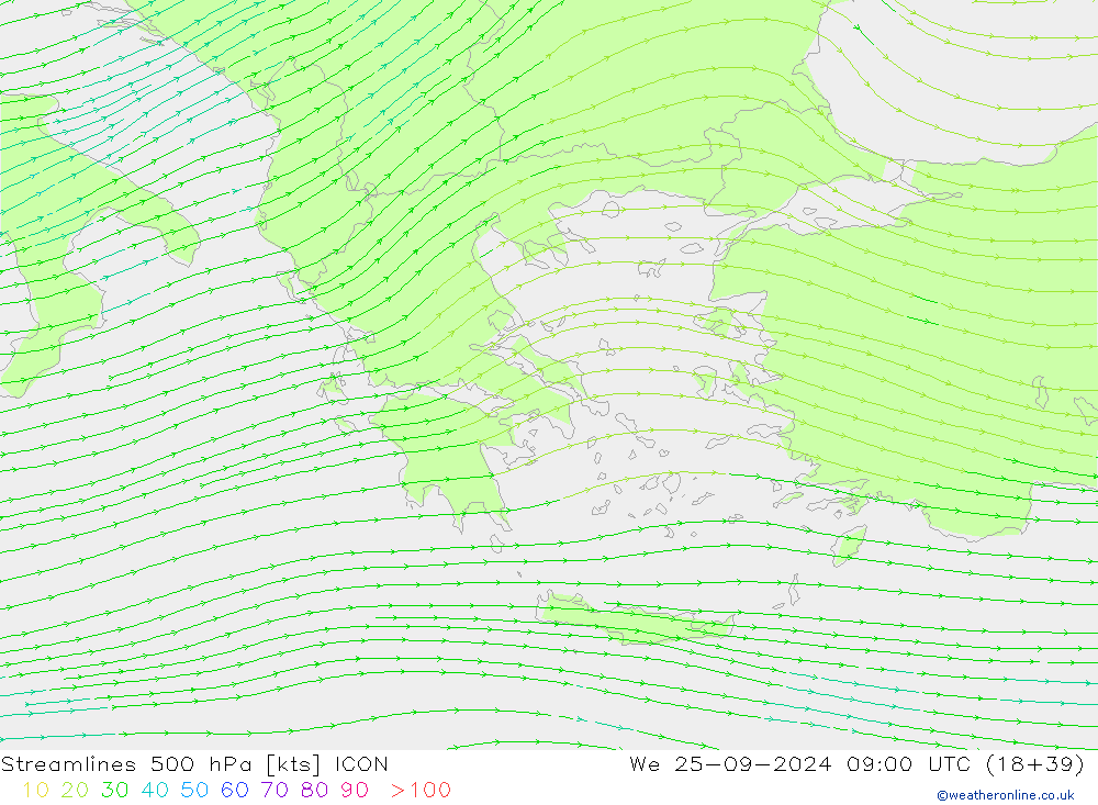  500 hPa ICON  25.09.2024 09 UTC