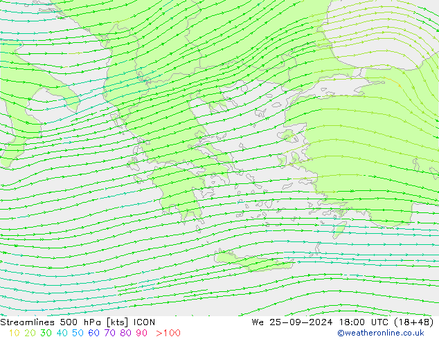  500 hPa ICON  25.09.2024 18 UTC