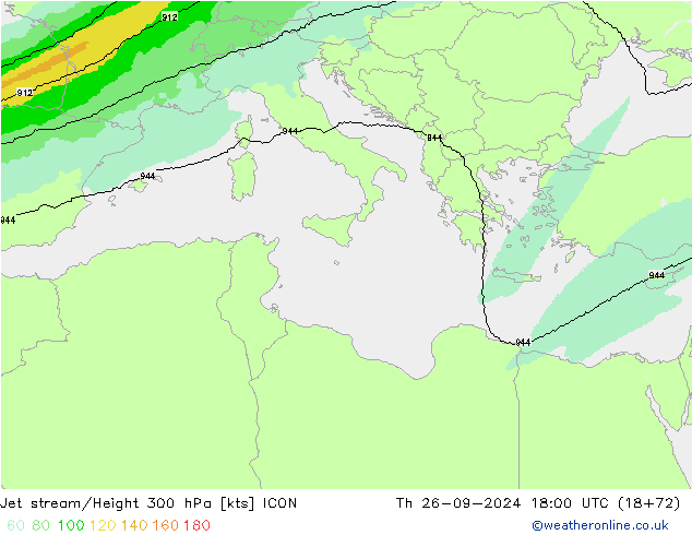 Courant-jet ICON jeu 26.09.2024 18 UTC