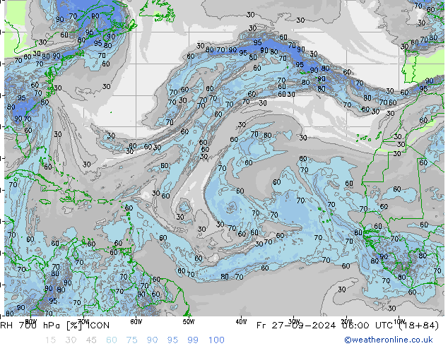 RH 700 hPa ICON Sex 27.09.2024 06 UTC