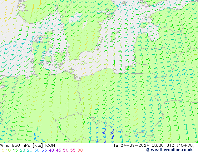 Viento 850 hPa ICON mar 24.09.2024 00 UTC