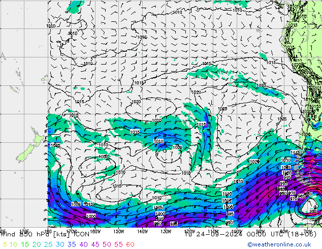 Vento 850 hPa ICON mar 24.09.2024 00 UTC