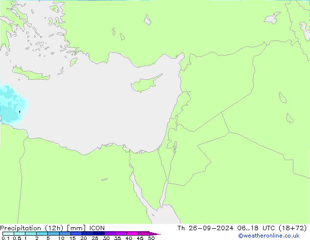 Précipitation (12h) ICON jeu 26.09.2024 18 UTC