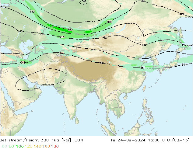 Corriente en chorro ICON mar 24.09.2024 15 UTC