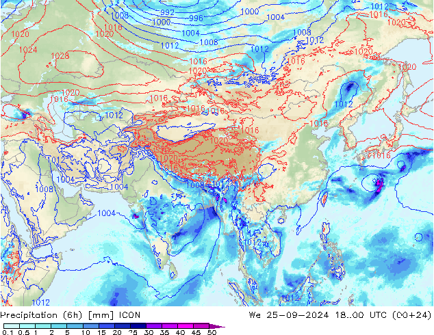 Nied. akkumuliert (6Std) ICON Mi 25.09.2024 00 UTC