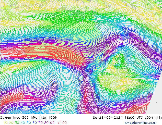  300 hPa ICON  28.09.2024 18 UTC