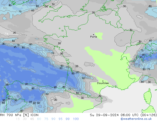 RV 700 hPa ICON zo 29.09.2024 06 UTC