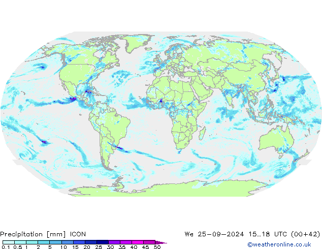 Precipitation ICON We 25.09.2024 18 UTC