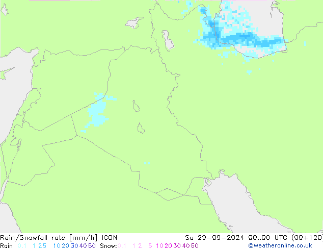 Regen/Sneeuwval ICON zo 29.09.2024 00 UTC