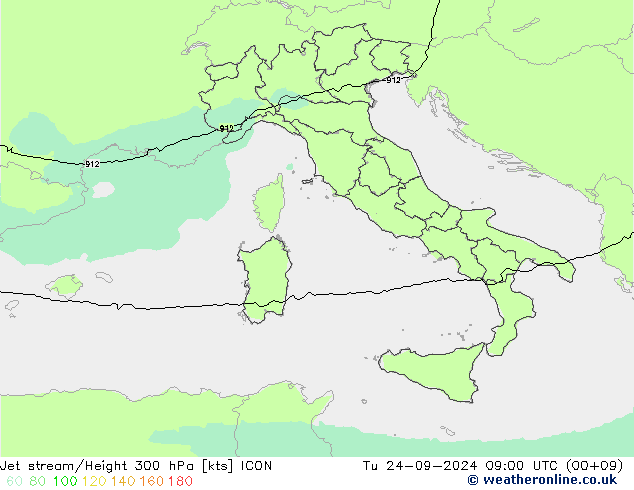 Straalstroom ICON di 24.09.2024 09 UTC