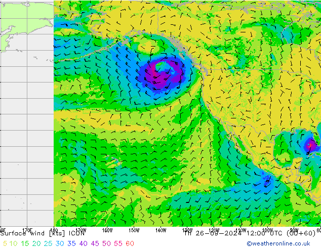 Surface wind ICON Th 26.09.2024 12 UTC