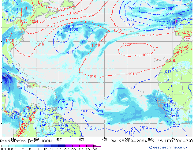 Neerslag ICON wo 25.09.2024 15 UTC