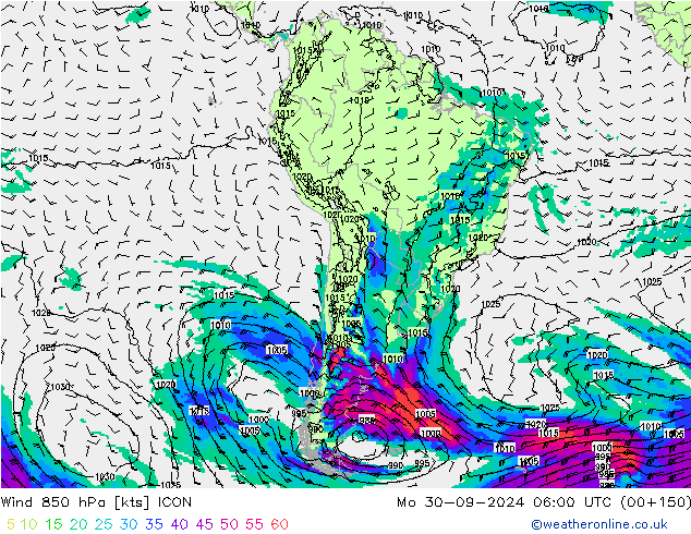  850 hPa ICON  30.09.2024 06 UTC