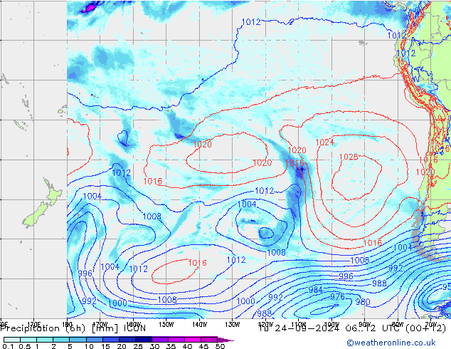 Yağış (6h) ICON Sa 24.09.2024 12 UTC