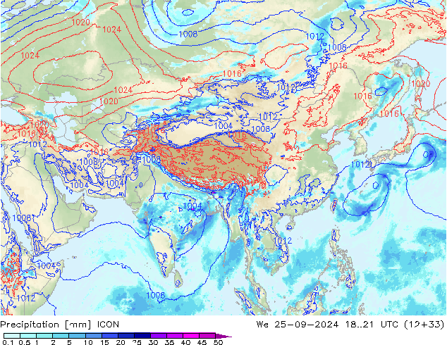 precipitação ICON Qua 25.09.2024 21 UTC