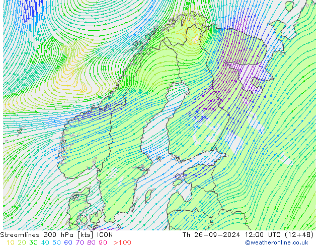  300 hPa ICON  26.09.2024 12 UTC