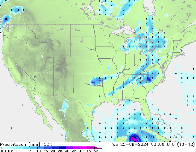 осадки ICON ср 25.09.2024 06 UTC