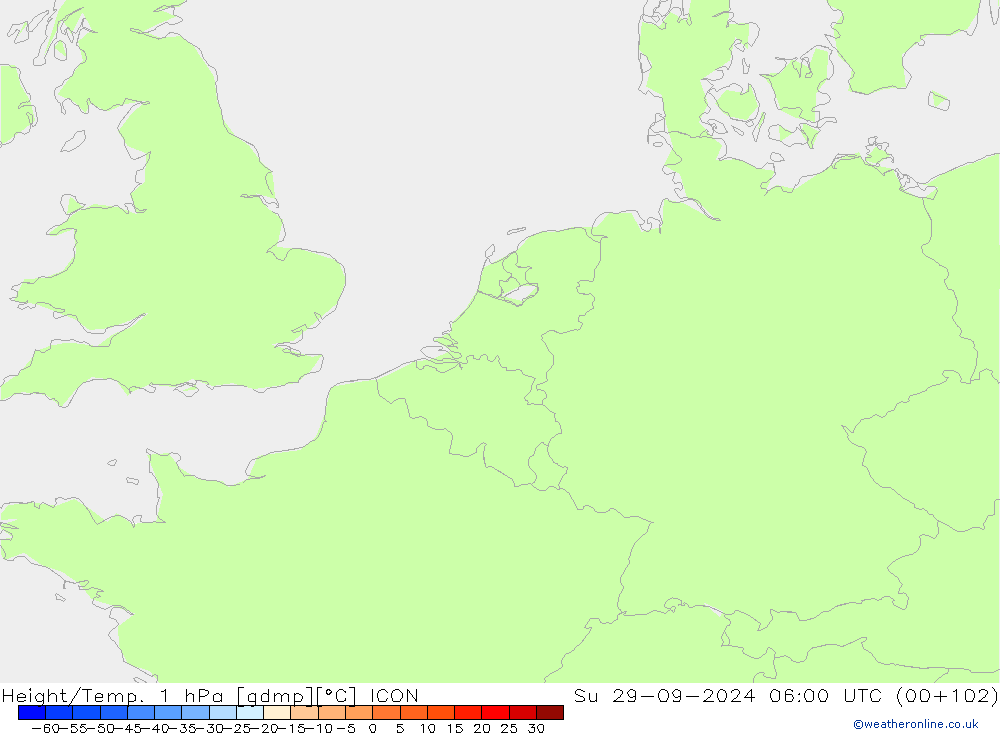 Height/Temp. 1 hPa ICON  29.09.2024 06 UTC