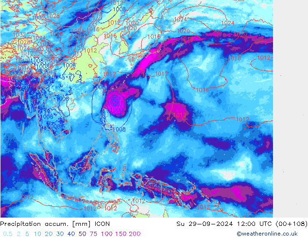 Nied. akkumuliert ICON So 29.09.2024 12 UTC