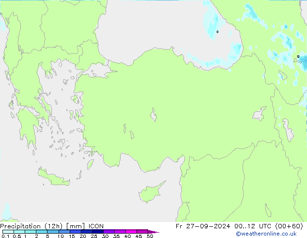 Precipitation (12h) ICON Fr 27.09.2024 12 UTC